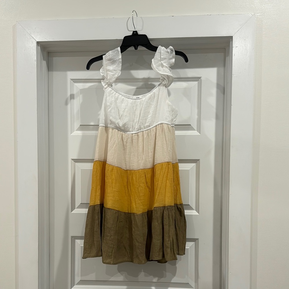 mine White Cream Tiered Halter Sundress